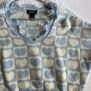 Just Polly Boutique Blue Heart Sweater